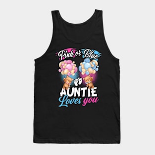 Bears Pink Or Blue Auntie Loves You Gender Reveal Tank Top